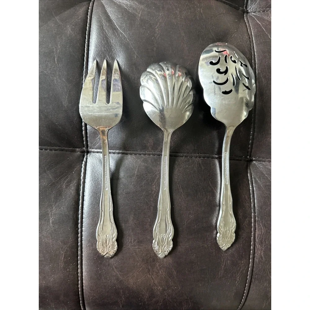 Reed & Barton‎ HAVERSHAM Stainless 18/10 Glossy Silverware Flatware Serving Set